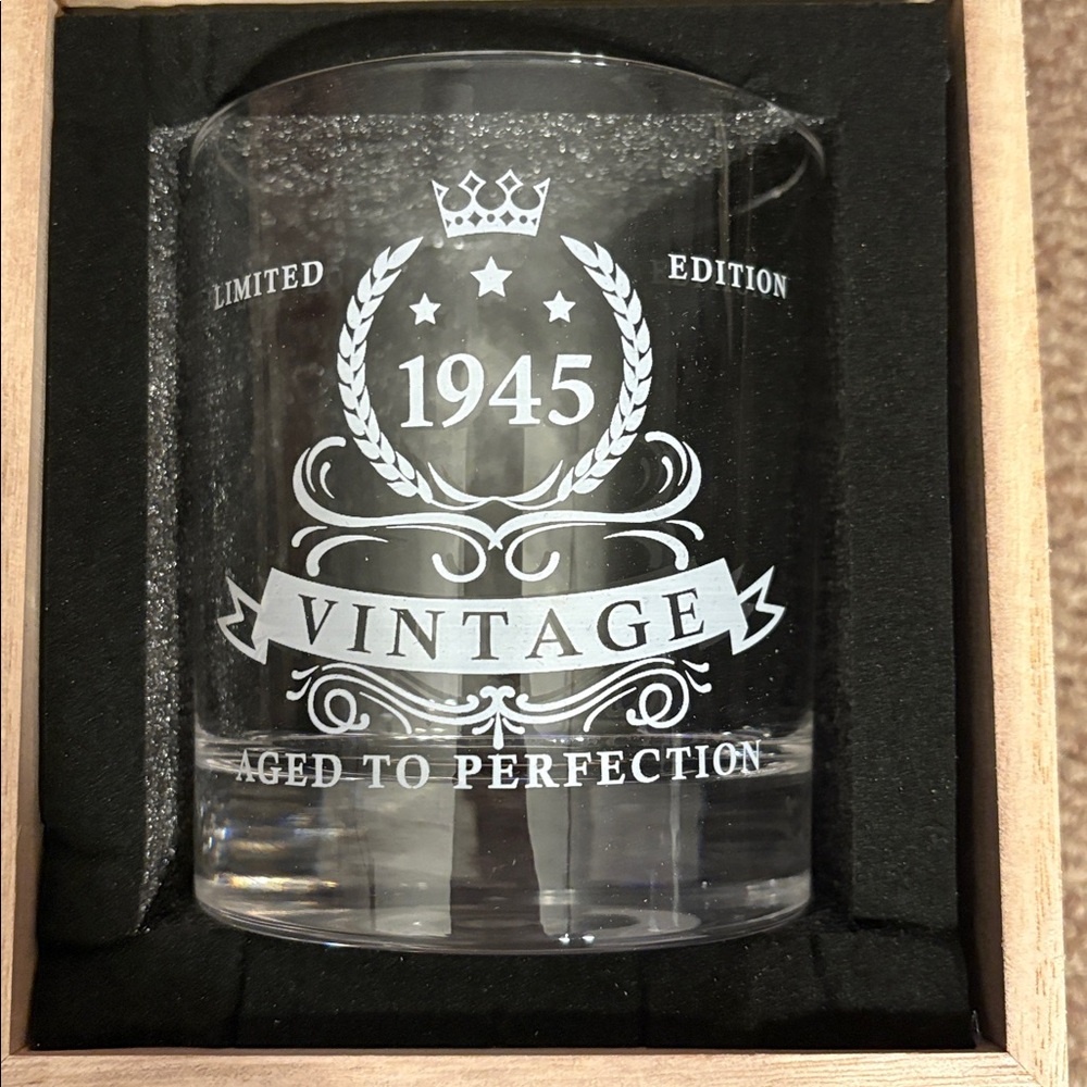 Vintage Aged to Perfection Glass Cup 1945 - Picture 6 of 6